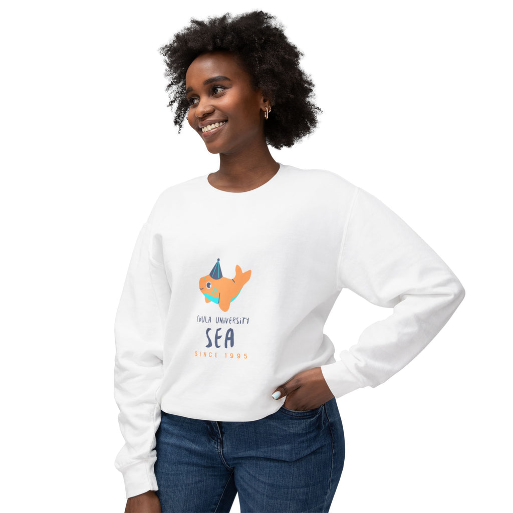 CHULA UNIVERSITY Orange Whale 'Sea' Crewneck Sweatshirt